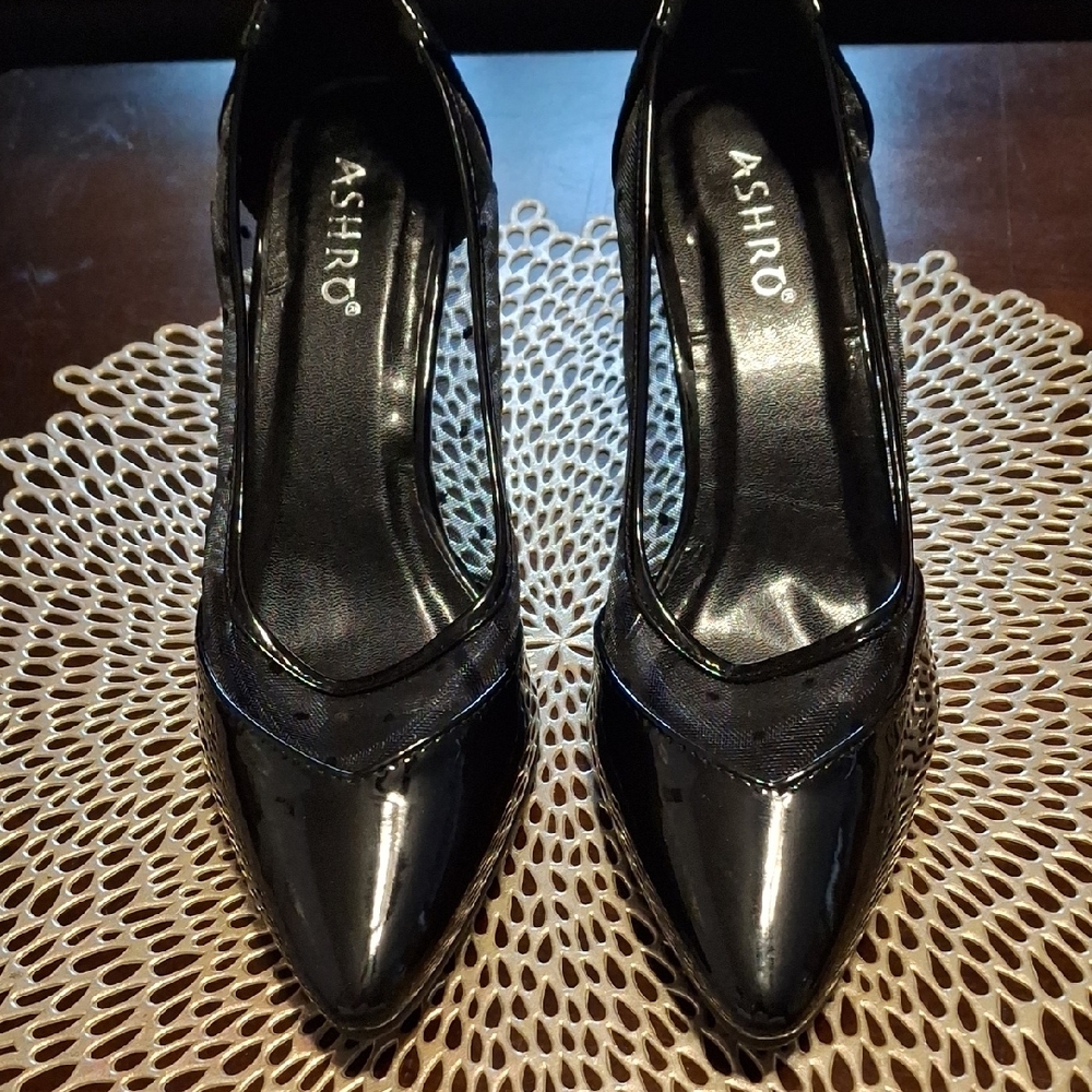 Ashro Glossy Black Women's Heels